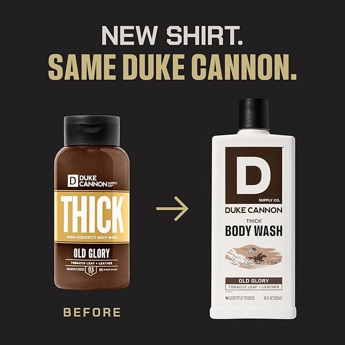 Duke Cannon Supply Co. Thick High-Viscosity Body Wash for Men Smells Like Old Glory - Plant-Based Thickeners, Superior Lather, Natural Exfoliate, 17.5 oz. (3 Pack)