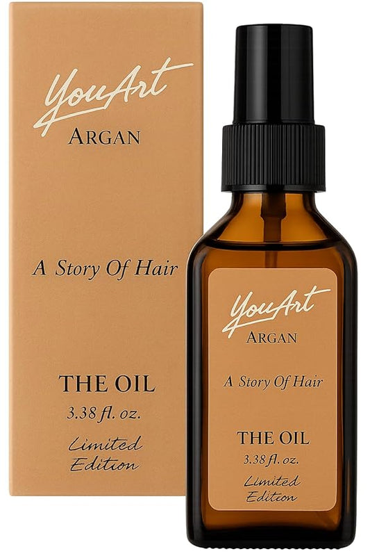 YouArt Organic Argan Hair Oil, Limited Edition, 3.88 fl.oz, Nourishing Treatment for Dry Hair