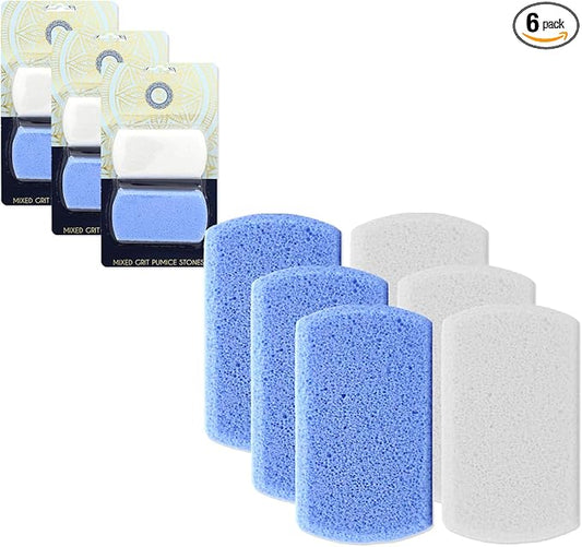 Earth & I Foot Stone Pumice 2 Grits (6 pcs) Heel Exfoliator for Feet, Pumice Stone Feet, Heel Scrubber, Pedicure Callus Remover, Pumice Sponge for feet, feet Scrubber, feet Dead Skin Remover