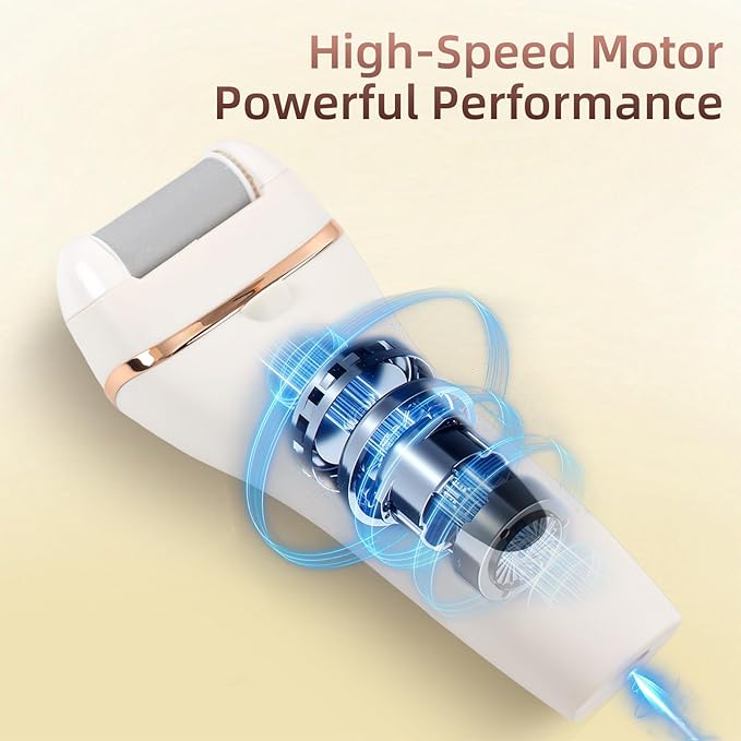 Electric Foot Scrubber File Callus Remover with Socks, Electric Callus Foot Grinder Feet Spa Care Kit for Dead Dry Skin 3 Rollers, 2 Speed, Battery Display