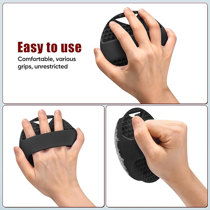 Silicone Body Scrubber for Men Women - Anti Zinc Infused-Exfoliating Body Wash Scrubber,Heavy nodes Deeply Relieve,Vascular plaques,Lymphatic Drainage,Blood Circulation - Black