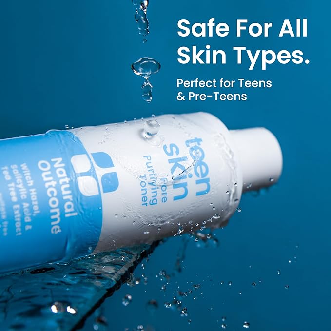 Acne Clarifying Face Toner for Teens by Natural Outcome Skin Care - Salicylic Acid Facial Astringent to Clear Acne & Purify Pores - Fragrance Free, Alcohol Free 6.7 oz