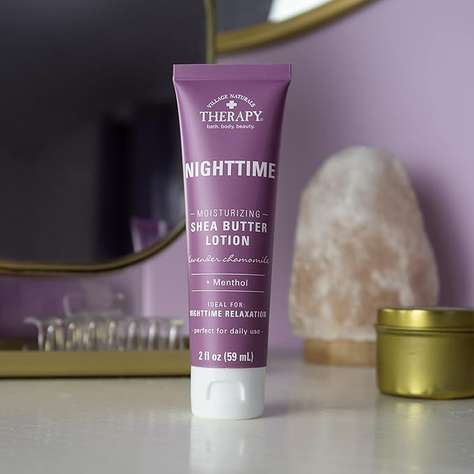 Village Naturals Therapy Nighttime Moisturizing Shea Butter Lotion Lavender Chamomile Daily Relaxation 6-Pack