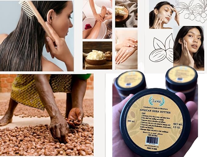 Raw African Shea Butter 100% Natural, Strawberry Scented, Unrefined & Fresh Moisturizer, Ideal for Dry Skin, Soothing & Restorative for Body & Face, Helps with Eczema, 35 oz