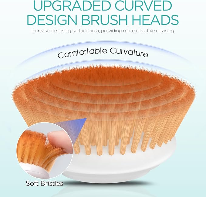 Facial Cleansing Brush-Spin Face Scrubber Exfoliator Rechargeable, 2-Speed Rotation, Electric Face Wash Brushes for Cleansing and Exfoliating, with 2 Brush Heads, Purple