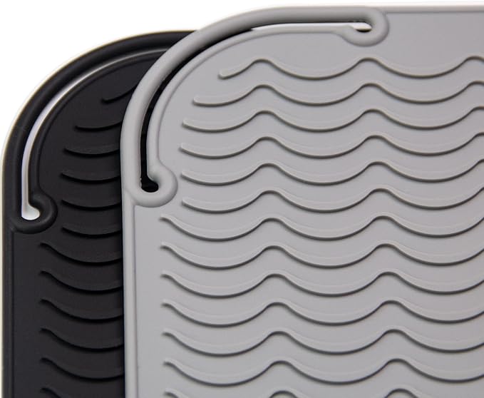 ANGENIL Large Heat Resistant Silicone Mat for Hot Hair Tools with Flat Iron Hair Straightener and Curling Irons Travel Essentials, Anti-scalding Accessories Pad Hot Tool Mat, Size 11.02" x 7.9"