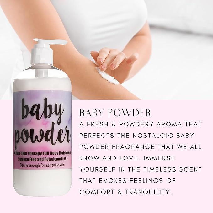 The Lotion Company 24 Hour Skin Therapy Lotion, Baby Powder, 16 Fluid Ounce