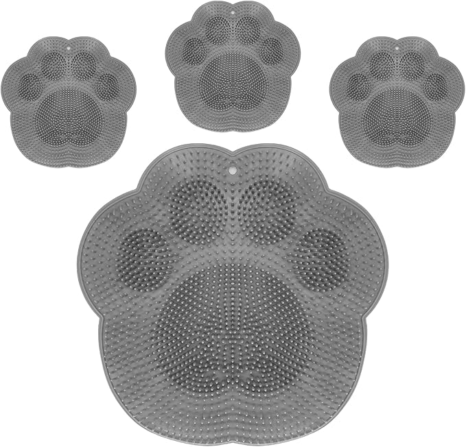 4-Pack Bath Scrubber Mat for Back Scrubbing and Foot Exfoliation - Dual-Use Shower Mats with Non-Slip Suction Cups - Soft, Durable, and Hygienic - Perfect for Full-Body Cleansing and Spa-Like Comfort