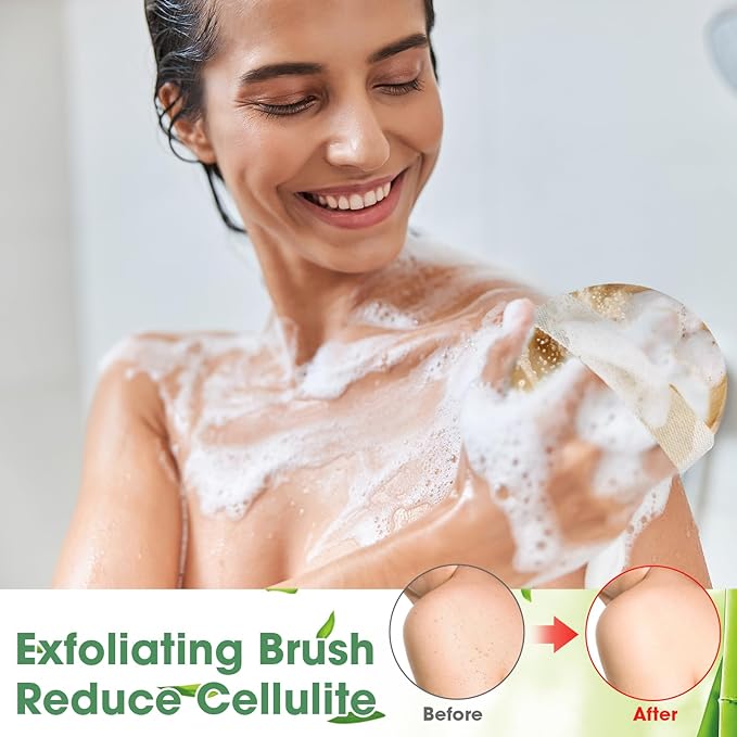 Gejoy 10 Pcs Dry Brushing Body Brush Exfoliating Brush with Massage Nodule Dry Skin Body Scrubber for Shower Bath Back Circulation Improvement Dead Skin Exfoliator (4.3 x 4.3 Inches,Wood Color)