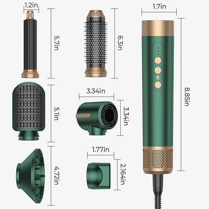 Blow Dryer Brush 7 in One,Negative Ion Hair Set Upgrade Hot Air Brush Air Styler Curling Wrap Air Curler, Curling Iron Hair Styling Tools As A Gift for Straight/Curl/Drying/Smoothing