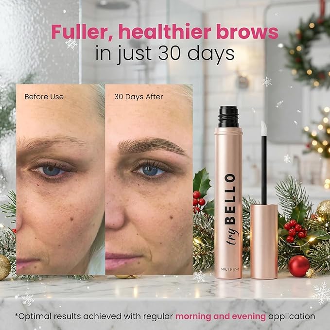 Trybello Eyebrow Growth Serum | Natural Thickening & Strengthening Formula for Fuller Eyebrows | Biotin, Peptides, and Botanical Extracts | No Parabens, Silicones, PEGs | Vegan, Gentle, Non-Irritating