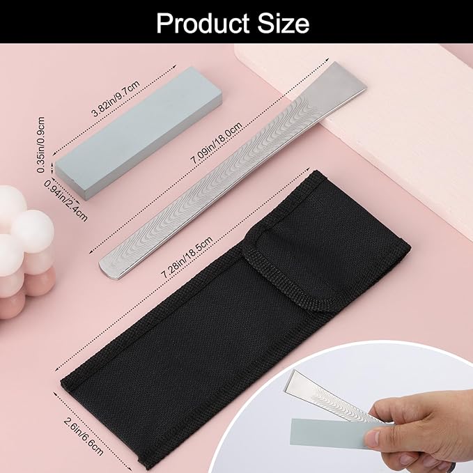 Segbeauty 1pc Stainless Steel Callus Shaver for Feet, Professional Foot Scraper Flat Blade Knife Pedicure Kit, Cuticle Dead Skin Removal for Feet with Whetstone, Toe Callus Remover with Storage Bag