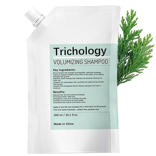 Anti-Hair Fall Trichology Shampoo & Less Shedding Volumizing Shampoo with Biotin, Arginine & Oleanolic Acid for Hair Loss, Thinning, Hair Growth, Oil Control & Scalp Nourishment – 300ML