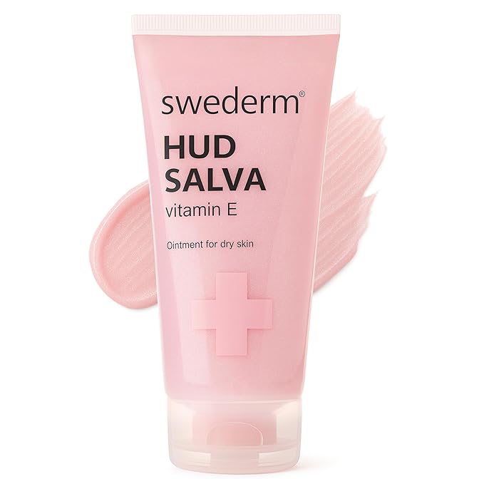 swederm Hudsalva 3.37 Oz - Healing Ointment with Vitamin E - Foot and Hand Cream for Women - Full Body Moisturizer for Dry Skin - Quickly Absorbing - Made in Sweden - Pink