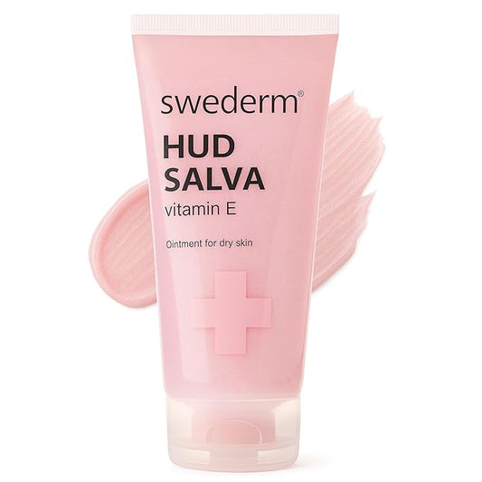 swederm Hudsalva 3.37 Oz - Healing Ointment with Vitamin E - Foot and Hand Cream for Women - Full Body Moisturizer for Dry Skin - Quickly Absorbing - Made in Sweden - Pink