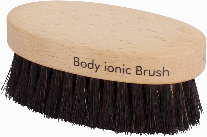 Redecker Ionic Massage Body Brush with Horsehair Bristles Threaded with Fine Bronze Wires, Oiled Beechwood Handle, 3-1/2-Inches
