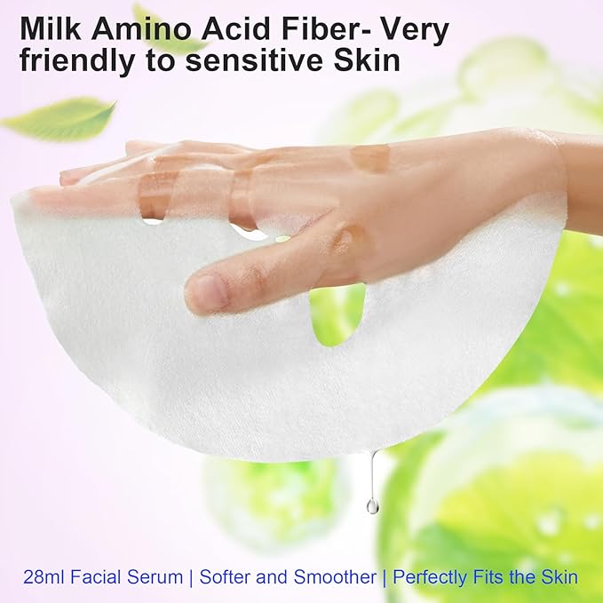 Madecassoside Sheet Mask Blemish Repair, Collagen Face Mask- Hyaluronic Acid, Niacinamide, Panthenol, Centella Facial Masks for Sooth, Hydration, Firming, Korean Skin Care, Stocking Stuffers 10ea