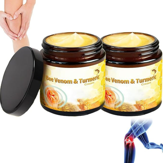 Bee Venom Turmeric Joint Cream, Professional Bee Venom Joint Gel, Bee Venom Joint and Bone Cream for Back, Knee, Hands, Neck, Feet -60ML (2PCS)