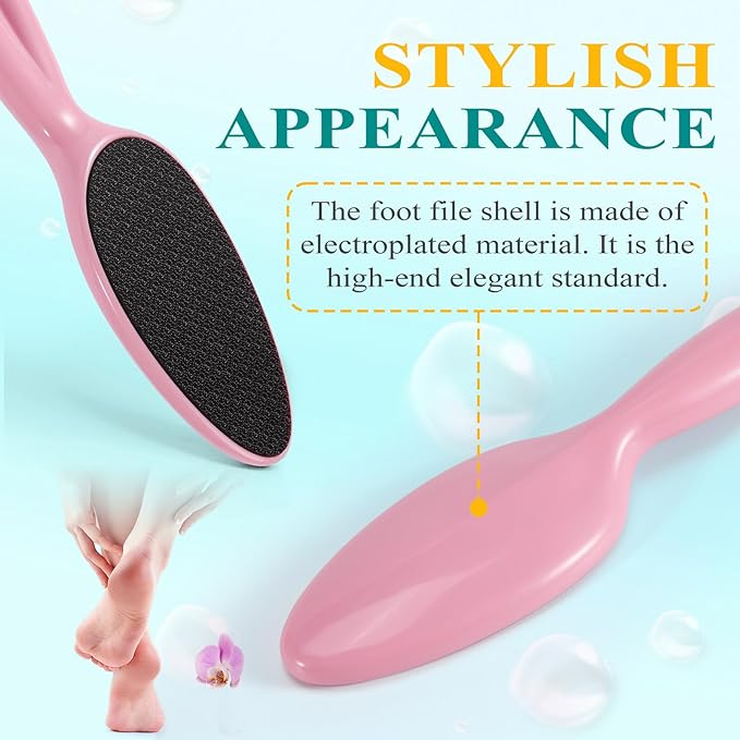 Glass Foot File, Foot Scrubber for Hard Skin Remover - Foot Callus Remover, Pedicure Tools for Feet Dead Skin, Foot Care for Women and Men, Gentle Effective Heel Scraper (Pink)