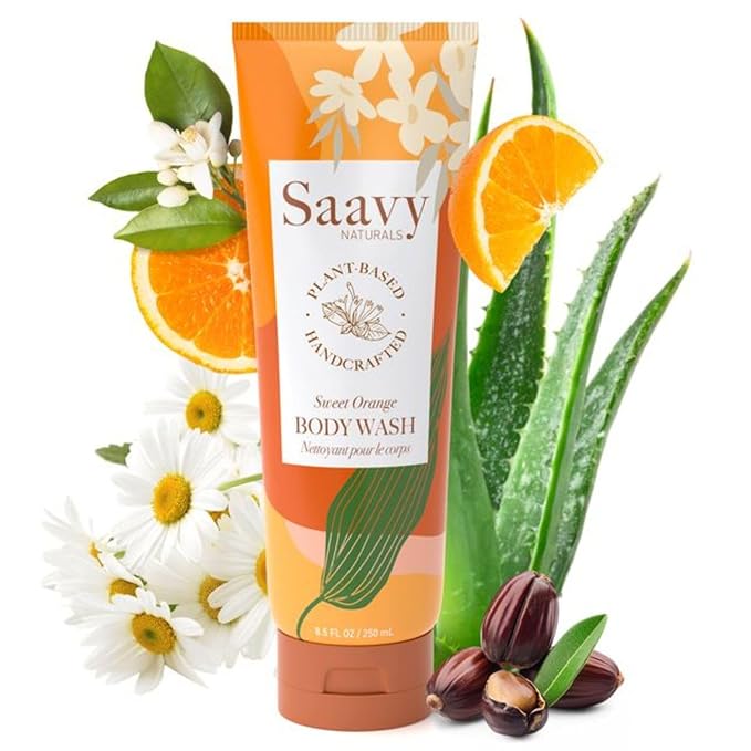 Saavy Naturals Body Cream Sweet Orange Plant-Based Ingredients| Made In USA | Absorbent Shea Butter Vegan Formula, Thick and Creamy Body Moisturizer, Body Lotion for Dry Skin- 8.5 Fl Oz