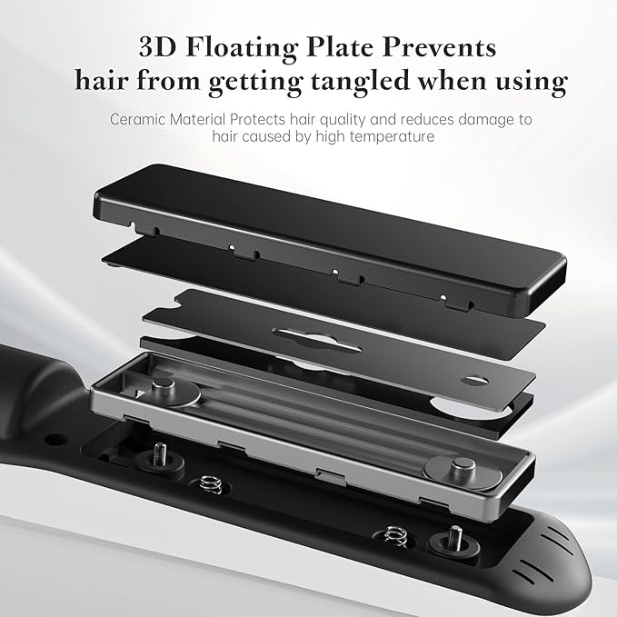 Mini Flat Iron Hair Straightener, 2 in 1 Cordless Hair Straightener and Curler for Travel, 5000mAh Rechargeable Straighteners, 350°F-420°F Portable Flat Iron for Women