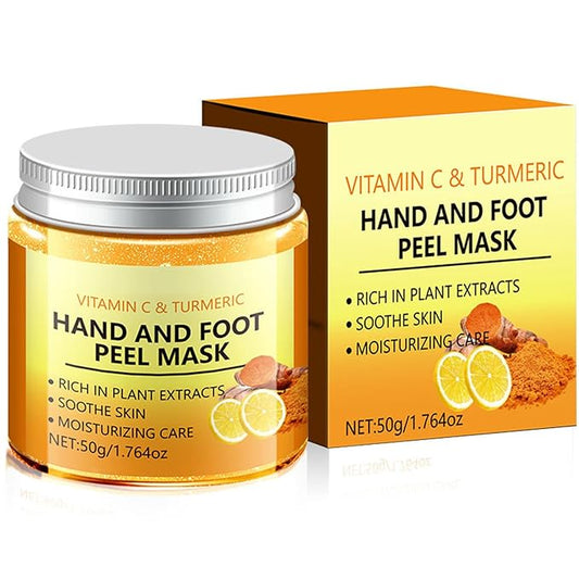 Vitamin C & Turmeric Hand and Foot Peel Mask - Moisturizing Hydrating Exfoliating Hand Film Hands Wax Peeling Masks Milk Honey for Dry Rough Cracked Skin Care for Women and Men, 50g / 1.76Oz