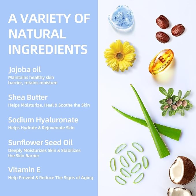 Crogooe Natural Soothing Eczema Cream With Sea Moss Aloe Vera Oats for Multiple Skin Types Comfort Moisture Hydrate Eczema Cream for Dry Skin 4FL Oz