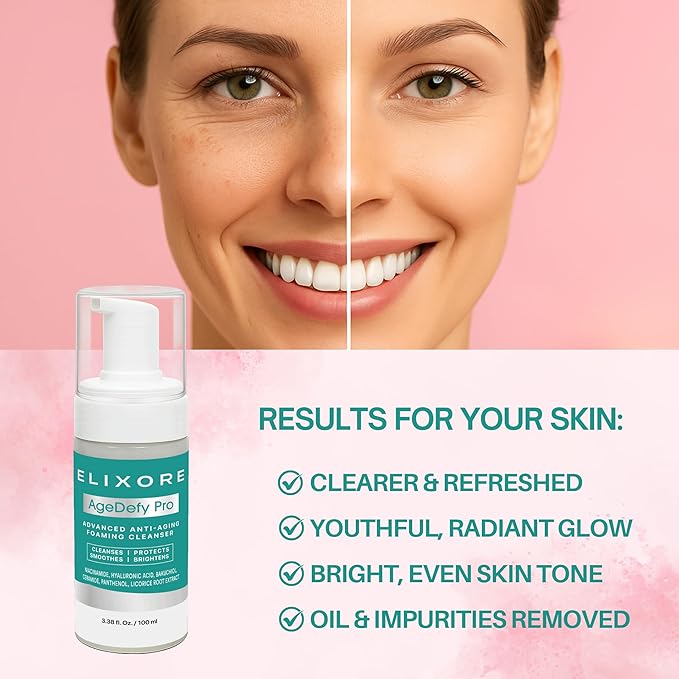 AgeDefy Pro Niacinamide Face Cleanser for Women | Daily Anti-Wrinkle & Calming Facial Wash with Aloe Vera & Green Tea | Removes Makeup & Oil, Deep Cleansing & Hydrating Face Wash (100ml)