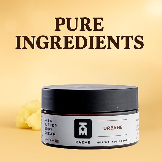 Kaeme Urbane African Whipped Shea Butter Handmade From Raw Organic Body Butter,Plant based Cleanser,Deep Hydration for Dry Skin,Hair Repair, Free of Parabens,Sulfate,Phthalate and Dye (3.4oz/100g jar)