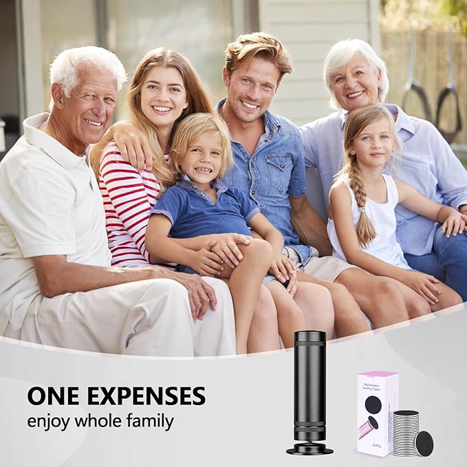 PowerPro Electric Foot Callus Remover,36W Professional 1200rpm Heavy Duty Metal Grinder for Dead Skin Automatic Foot Sander with 60pcs Sandpaper Pads for Home Use Pedicure Kit(Black)