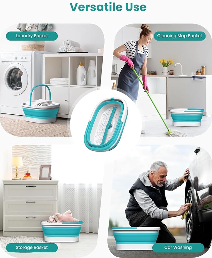 Nekteck Foot Soaking Tub Collapsible Bucket for Foot Bath Soak Tub, Feet Basin Soaker with 138 Acupressure Nodes and Pumice Stone for Feet Health Foot Spa, Gifts for Men Women Dad Mom, Green