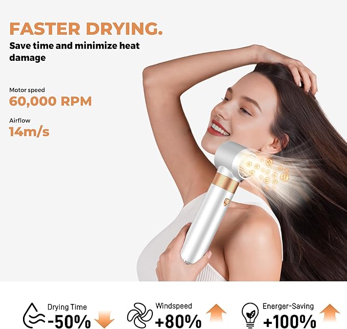 5 in 1 Hair Dryer Brush Set,Professional Negative Ionic Hot Air Styler, Air Curling Wrap Styler,Detachable Blow Dryer Brush With Auto Wrap Curlers,Hair Styling Tools For Straight/Curl/Drying/Smoothing