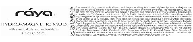 Raya Hydro-Magnetic Mud Masque (677) | Nourishing Facial Treatment Mask for Dry Skin | Magnetic Minerals Help Refine Pores and Improve Complexion