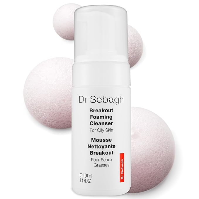 Dr Sebagh Breakout Foaming Cleanser (3.4 fl oz) - Face Wash for Acne Prone/Oily Skin - Purifies, Clears & Hydrates - Foam Face Wash for Oily Skin - Deep Pore Cleanser - Facewash