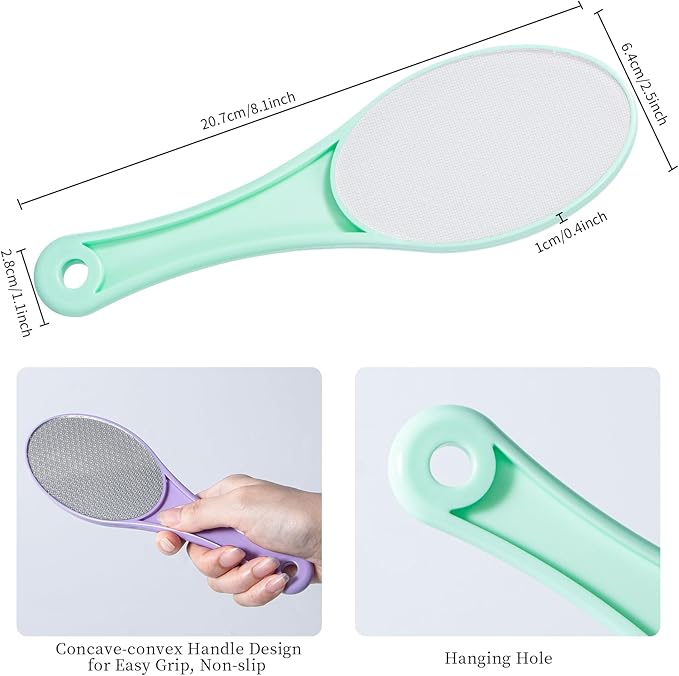 3 Pack Nano Glass Foot File Callus Remover for Feet, Double Sided Foot Scrubber, Dead Skin Remover, Hygienic Pedicure Tool, Hair Eraser for Softer and Smoother Feet and Hands,Green Blue Purple