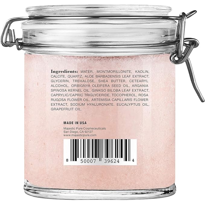 Majestic Pure Himalayan Clay Mud Mask for Face and Body Exfoliating and Facial Acne Fighting Mask - Reduces Appearance of Pores, 10 oz