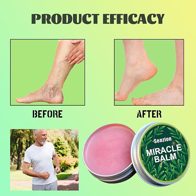 Miracle Balm, Miracle Balm for Swollen Legs, Natural Ingredients, Relaxed and Comfortable, Soothing Joint Cream for Back, Hands, Feet and Body, Improves Joint Comfort (2)
