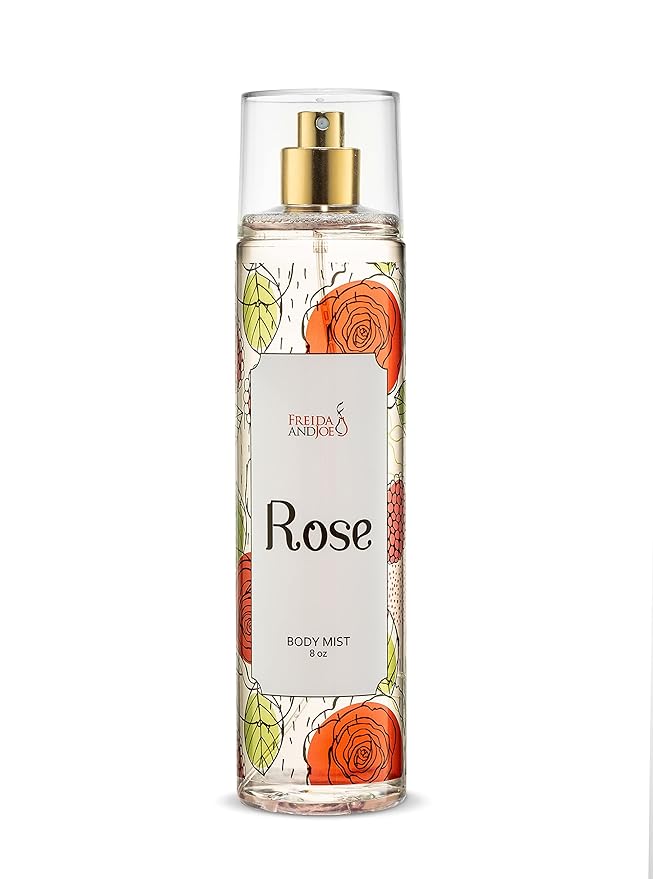 Rose Home Spa Gift 10oz Deep Moisturizing Fragrance Body Lotion & 8 oz. Fine Fragrance Body Mist Set Luxury Self-Care Combo for Women and Girls (Rose)