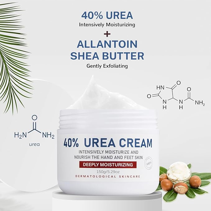 OUKEYA Urea Cream 40 Percent,Foot & Hand Cream for Dry Cracked,Urea Lotion for Feet Maximum Strength