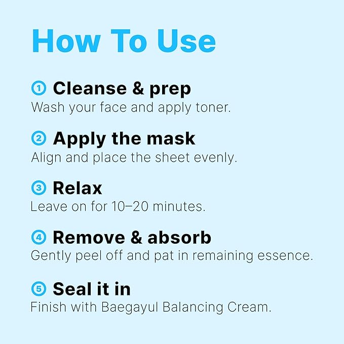 Balancing Face Mask Sheet - Korean Facial Mask for Hydrating & Soothing Sensitive Skin, Herbal Essence & Hyaluronic Acid, Korean skincare, Mask for instant Moistureizing, Glow [ 10 Sheet ]