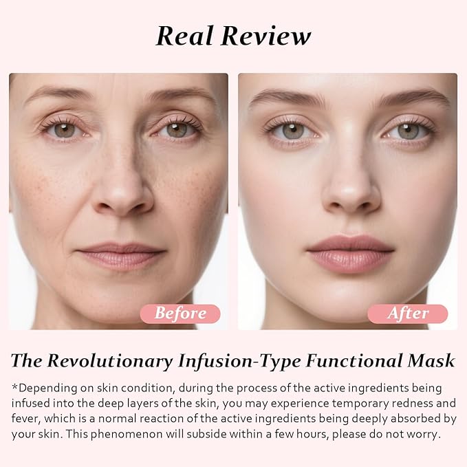 Bio Collagen Real Deep Mask, Bio-Collagen Face Masks - Deep Hydrating Overnight Face Mask, Korean Skincare, 4 PCS Facial Treatments & Masks for Women - Firming & Moisturizing