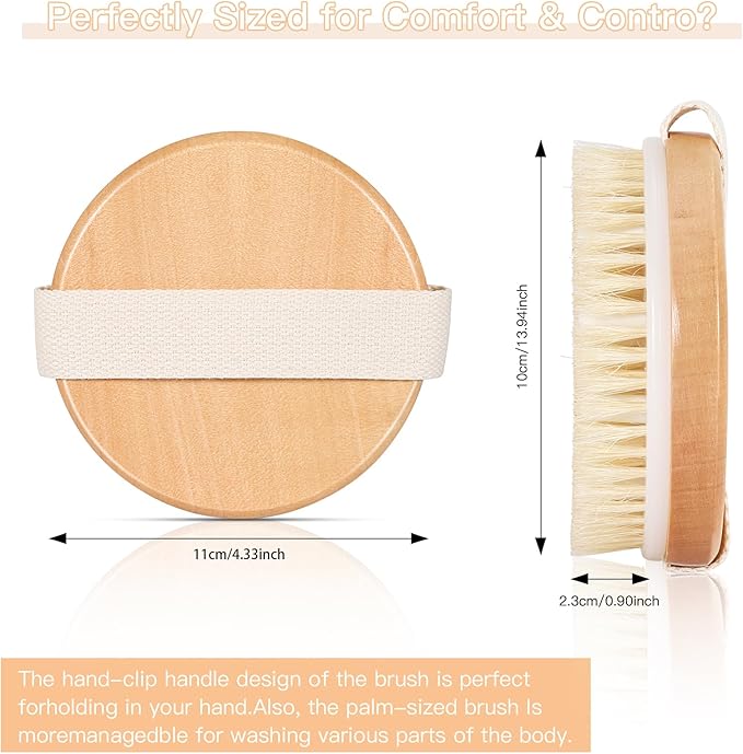 2 Pack Exfoliating Body Brushes - Wet & Dry Brush - Shower Scrubber for Body, Dry Brushing Body Brush for Lymphatic Drainage, Body Exfoliating Brush with Massage Nodes
