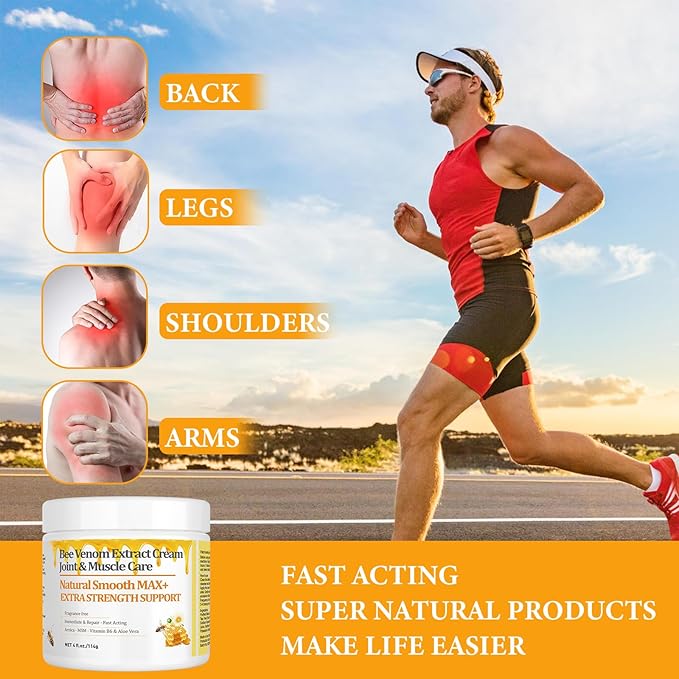 New Zealand Bee Venom Cream, High Strength Recovery Muscle Joint Cream, Natural Organic, Soothe Back, Neck, Hands, Feet, Shoulder, Leg, Knee, Ankle Pain