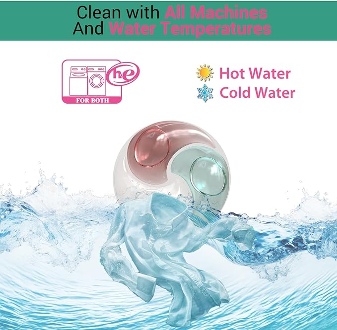 WBM Home Laundry Detergent Pods, Spring Fragrance Scent, 96 Count - HE Concentrated Laundry Pods With 10x Ultrapower Cleaning and 4D Laundry Stain Remover