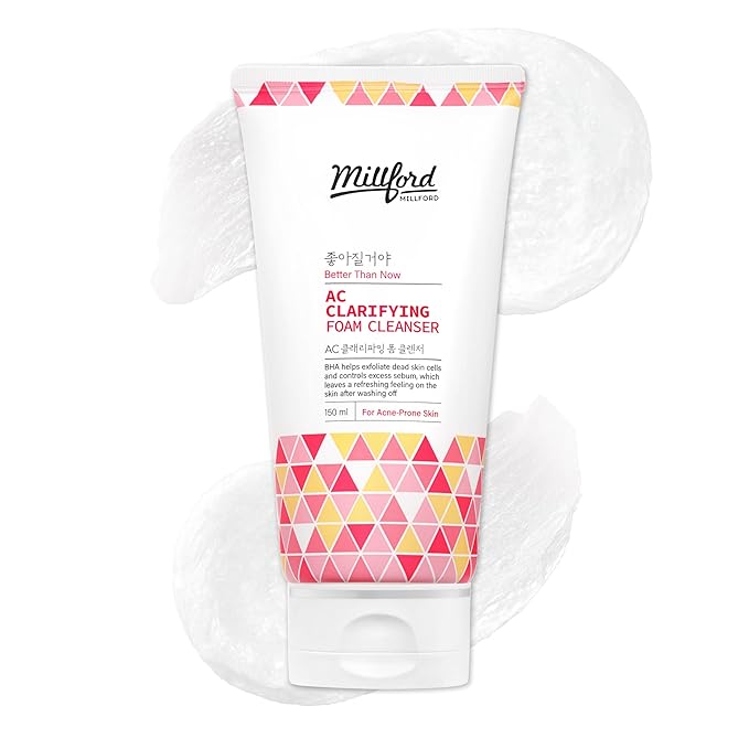 AC Clarifying Foam Cleanser 150ml/5.1 fl.Oz, Daily Facial Cleanser for Oily Skin, Unscented, Salicylic Cleansers, BHA, Korean Skincare
