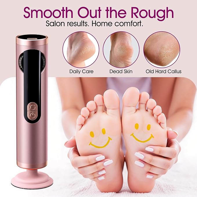 Electric Foot Callus Remover with Adjustable Speed Dial, Rechargeable Pedicure Tools for Feet with Powerful Motor for Dead Skin & Cracked Heel,Electric Foot File with 2 Detachable Discs