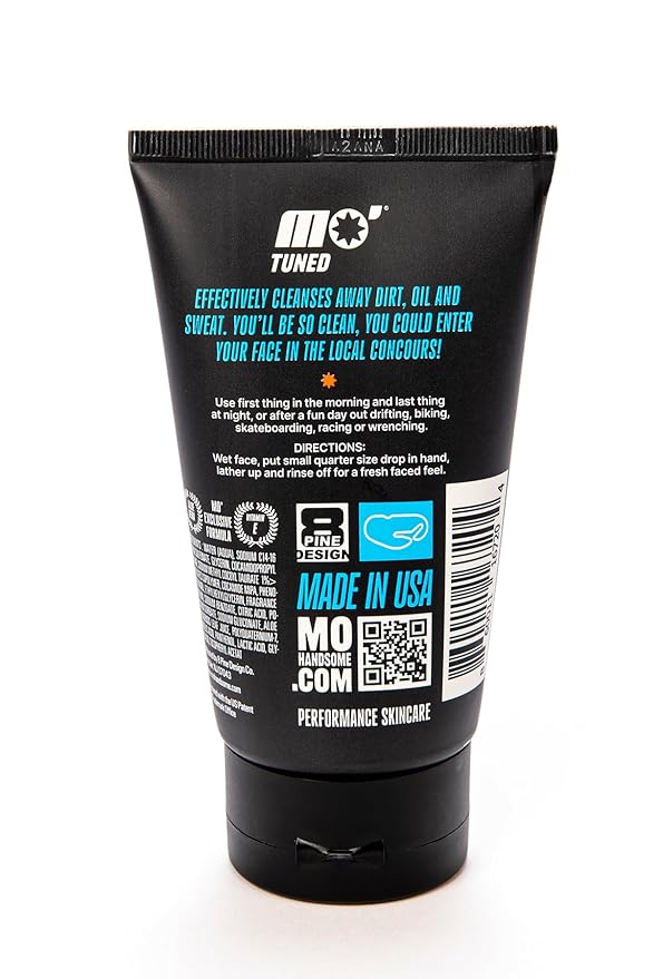 Mo' Handsome Premium Men's Face Wash – Deep Cleaning & Hydrating High Performance Cleanser for Active Men | Removes Dirt, Oil & Sweat – Aloe Vera & Vitamin E for Nourished, Protected Skin