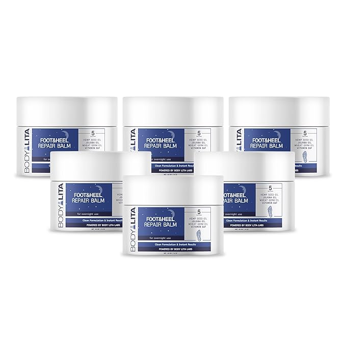 Foot & Heel Repair Balm, Heel Balm for Dry Cracked Feet, Exfoliator and Moisturizer for Dry Skin, 1.76 Oz (6)