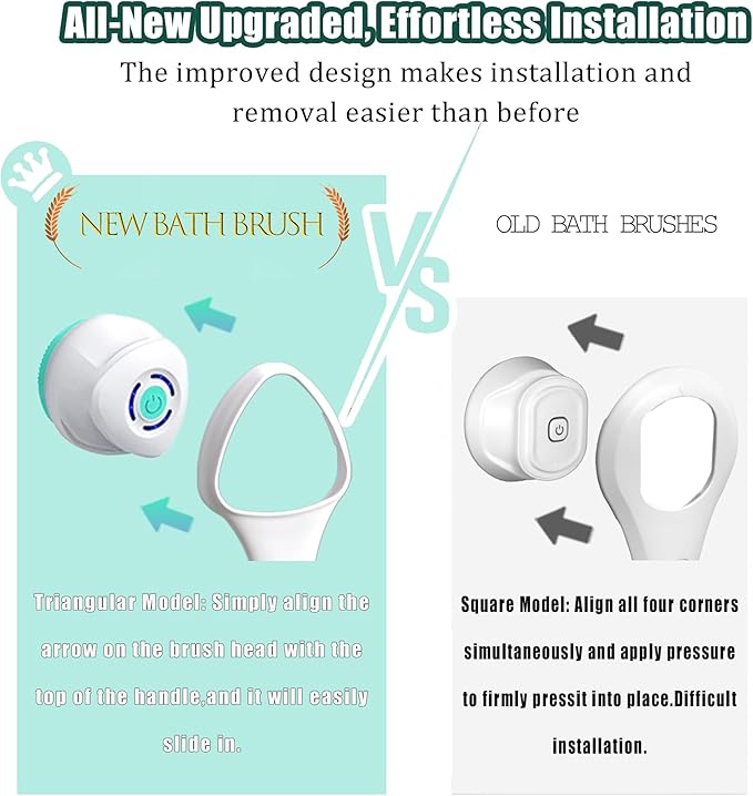 Electric Body Scrubber for Shower - Rechargeable Waterproof Exfoliating Brush with 5 Replaceable Brush Heads, Deep Cleansing & Massage, Ideal for Sensitive Skin & Back Cleanser