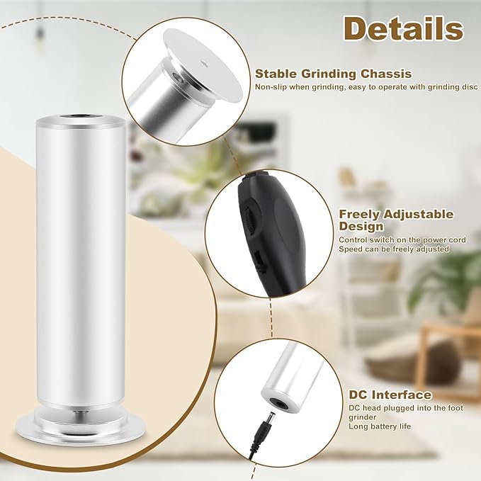 Rechargeable Pedicure Tools for Foot Care, Electric Feet Filer Grinder for Men Women, 2 in 1 Callus Remover with 60Pcs Discs for Feet Heel Shaver, Dead Cracked Skin and Calluses (Silver US)